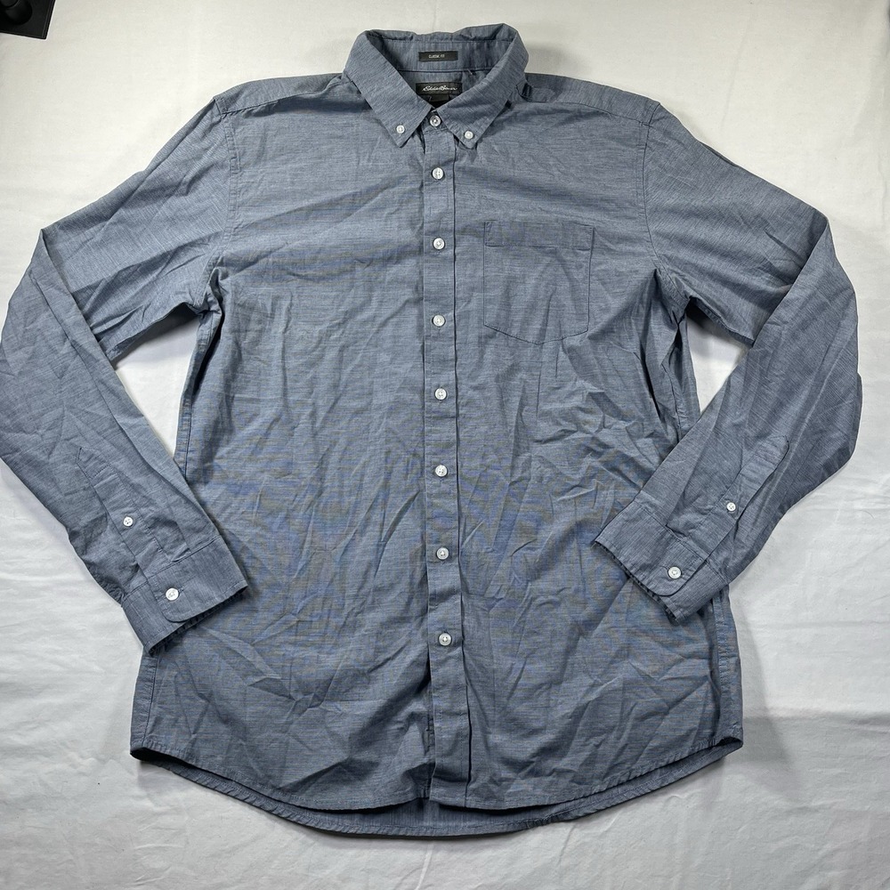 Eddie Bauer Oxford Collar Casual Button Down Shirt Long Sleeves Size TL